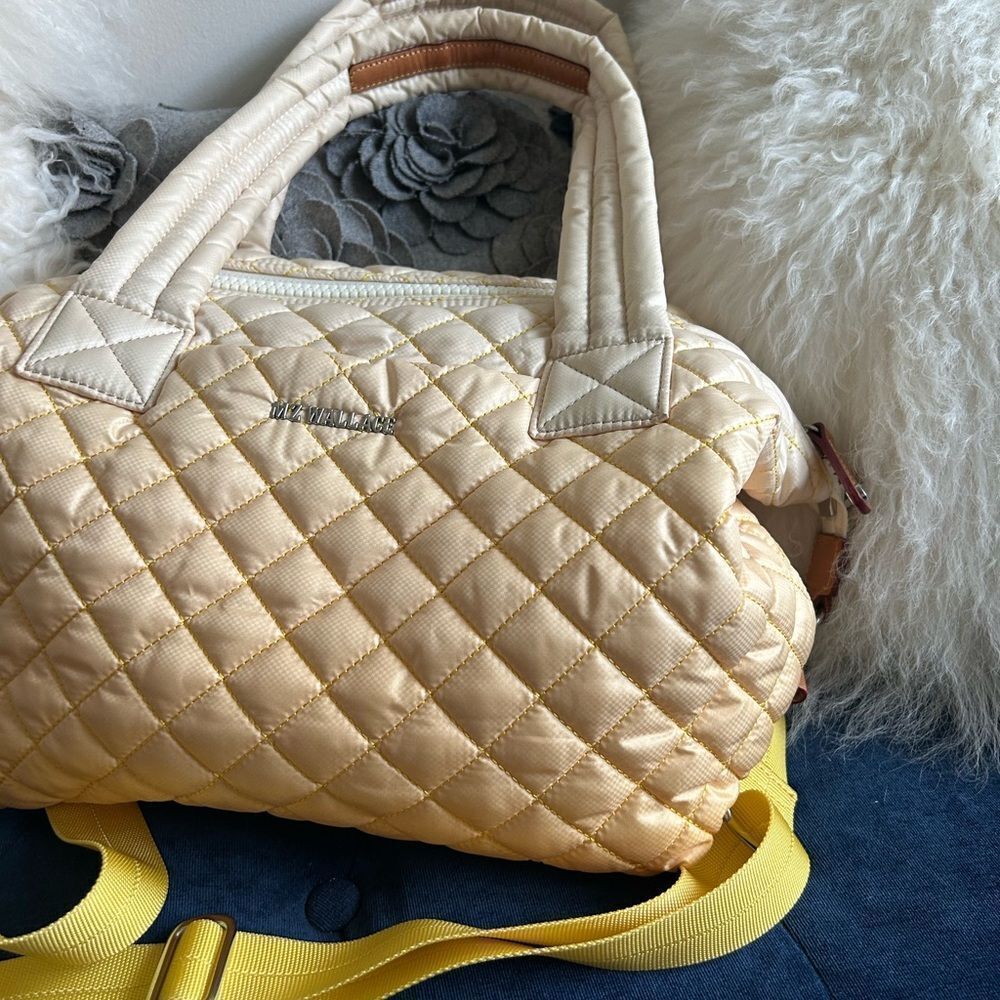 MZ Wallace Quilted Cream and Yellow Baby Bag - Picture 2 of 5